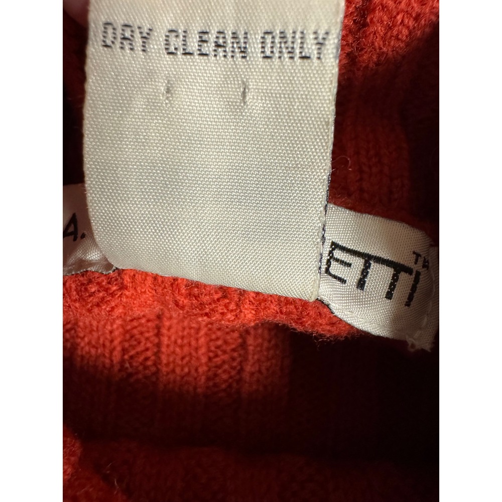 A Giannetti Women's Orange Merino Wool Ribbed Crop Turtleneck Sweater‎ Size S - Picture 7 of 7
